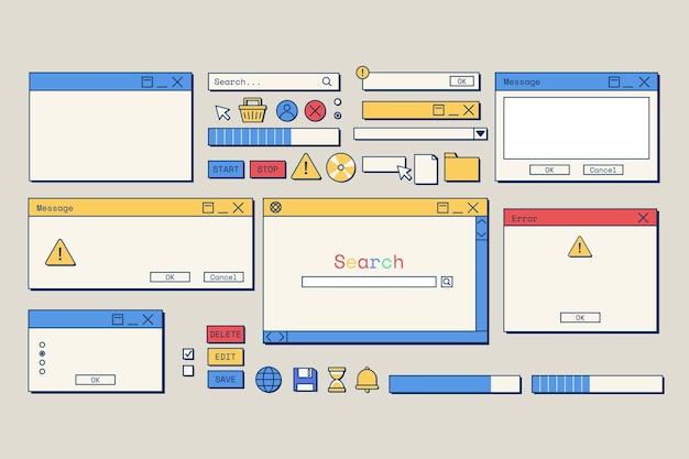 User interface component Illustration Pack