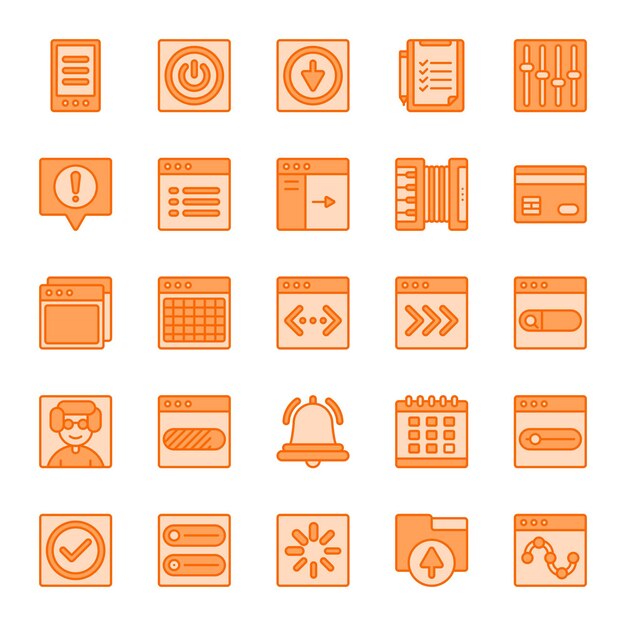 User Interface icons set in dual tone style