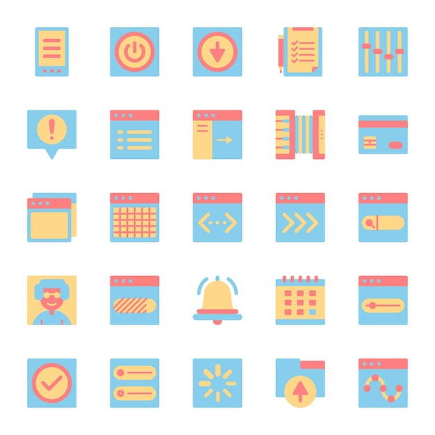 User Interface icons set in flat style
