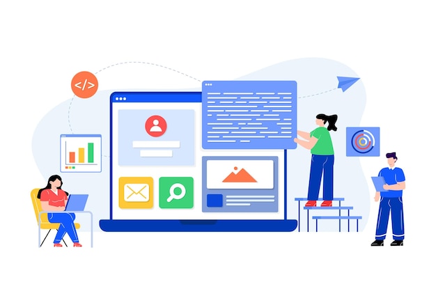 User interface in flat illustration editable vector