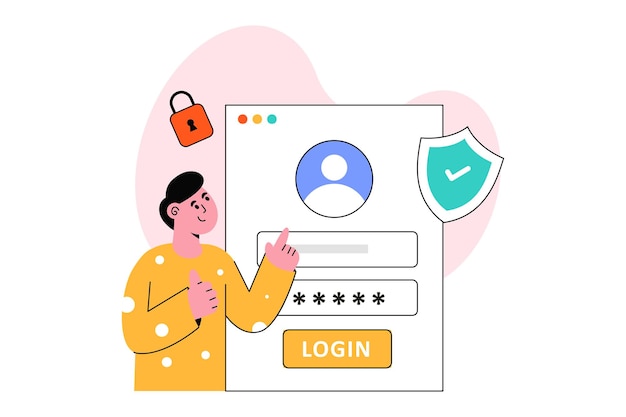 User Login 1 Flat Style Design Vector illustration. Stock illustration