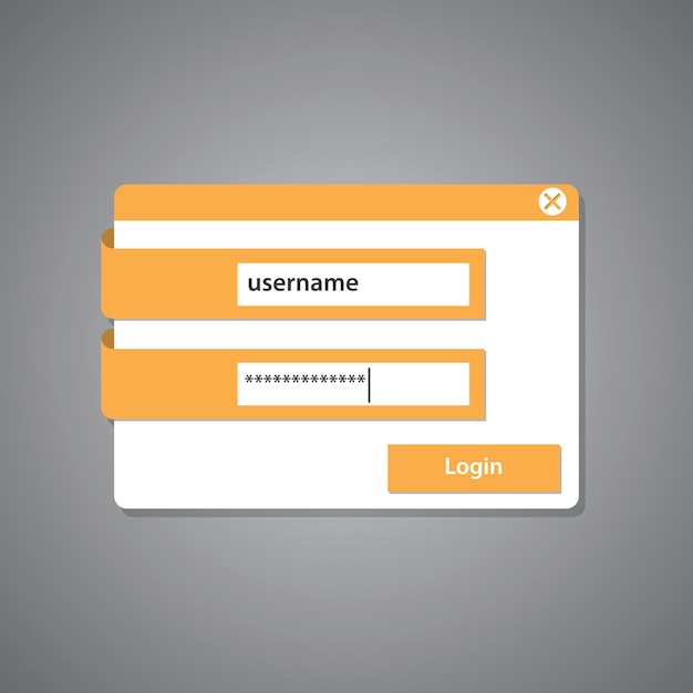 Username And Password Form Isolated Background