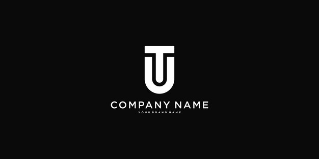 UT or TU letter logo design Creative U T letter icon Premium Vector