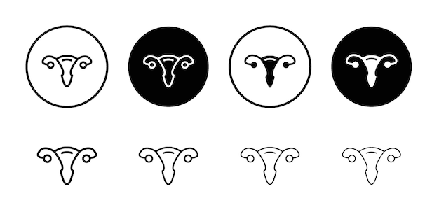 Uterus icon Black and white outline vector