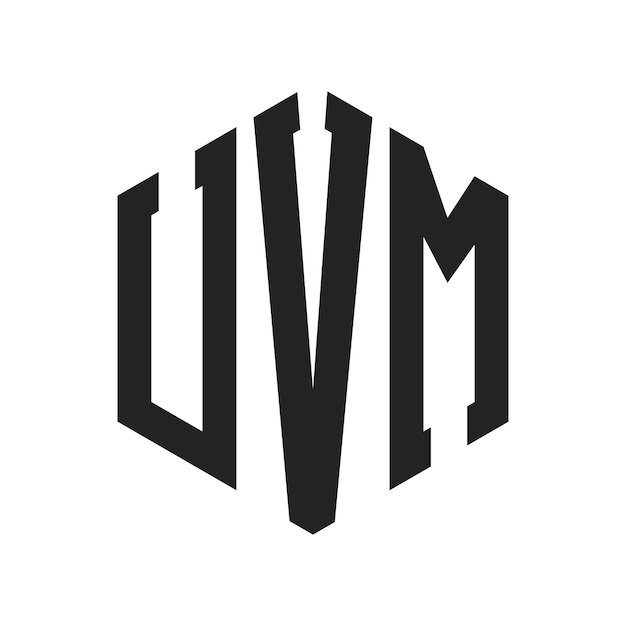 UVM Logo Design Initial Letter UVM Monogram Logo using Hexagon shape
