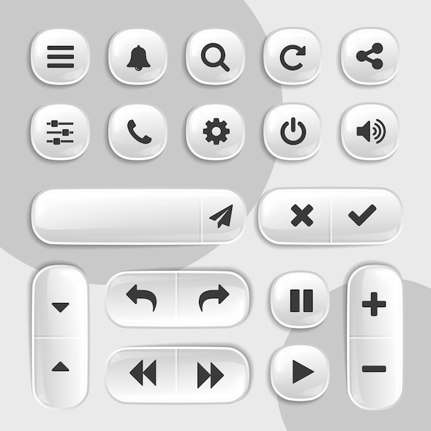 ux and ui elements 3d buttons collection