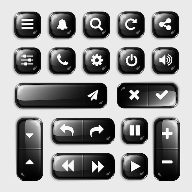 ux andui elements 3d buttons collection