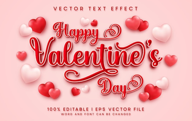 Valentines day editable text effect template