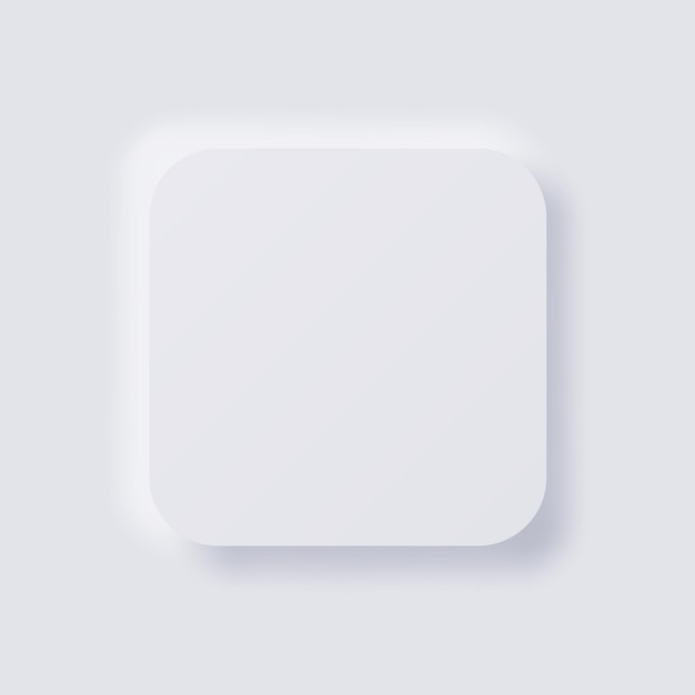 Valkoinen Neumorphism-tyylinen pehmeä käyttöliittymä web-designiin, sovellusten käyttöliittymiin ja muuhun, tyhjä painike, vektori.