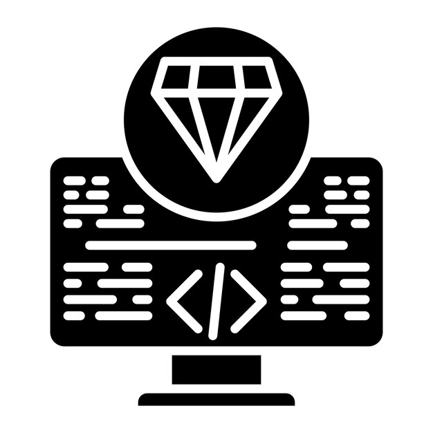 Valuable Software Glyph Solid Black Illustration