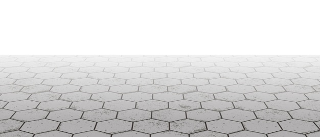 vanishing perspective concrete honeycomb block pavement vector background with texture