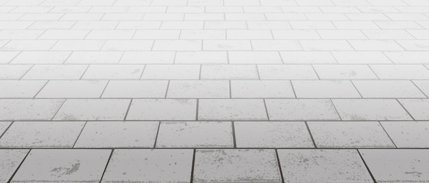 vanishing perspective concrete interlocking block floor pavement vector background with texture