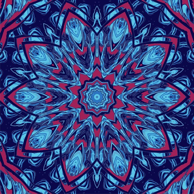 Värikäs mandala-fraktaalisuunnittelutausta