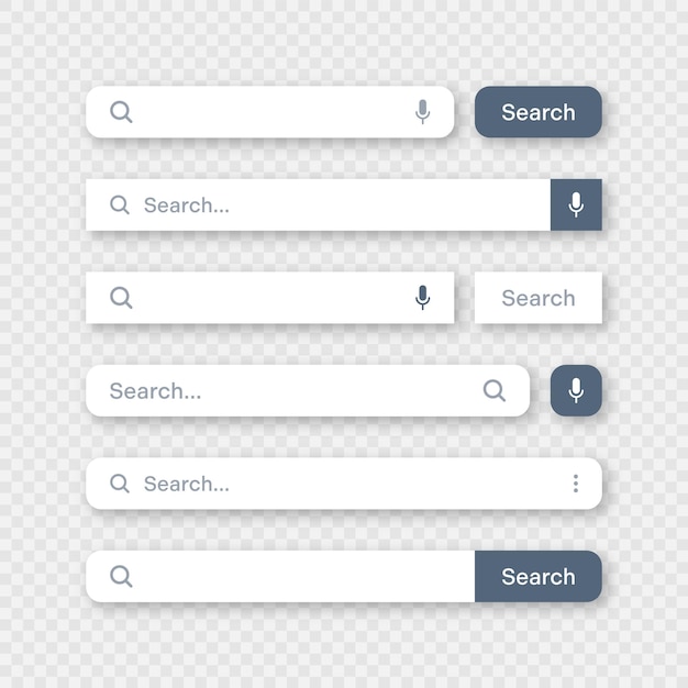 Various search bar templates internet browser engine with search box address bar and text field ui