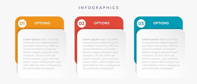 vector 3 colorful rectangular infographic elements