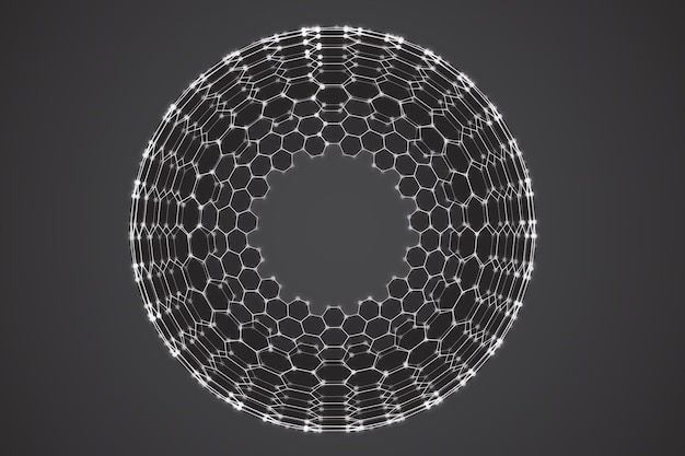 Vector 3d background wave of points geometric dance hexagonal futuristic mesh