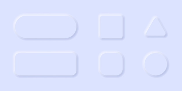 vector 3d neumorphic user interface button icon set illustration