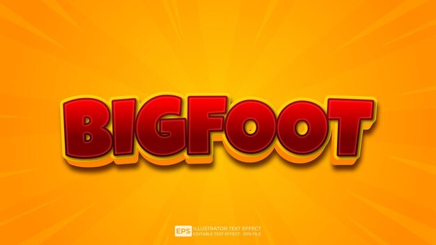 vector 3d text bigfoot editable text effect font