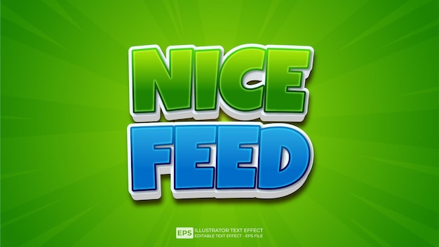 Vector 3d text editable text effect nice feed