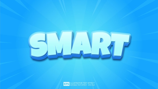 Vector 3d text editable text effect smart