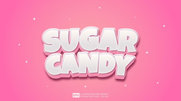 vector 3d text sugar candy editable text effect font