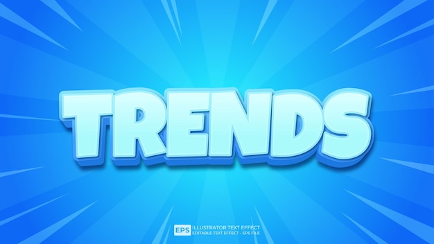 Vector 3d text trends editable text effect font.