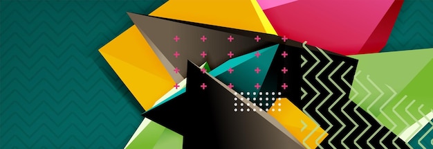 vector 3d triangular shapes abstract background origami futuristic template with lines