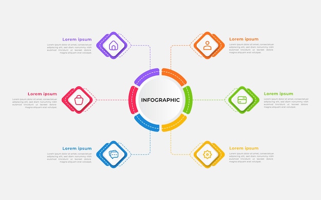 Vector 6 Points Infographic Template