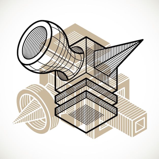 vector abstract 3d geometric shape, polygonal figure.