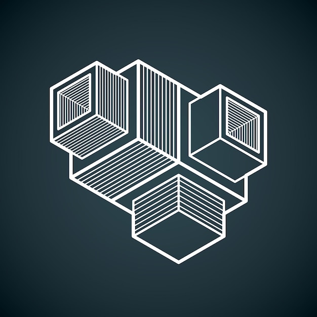 Vector abstract 3d geometric shape, polygonal figure.