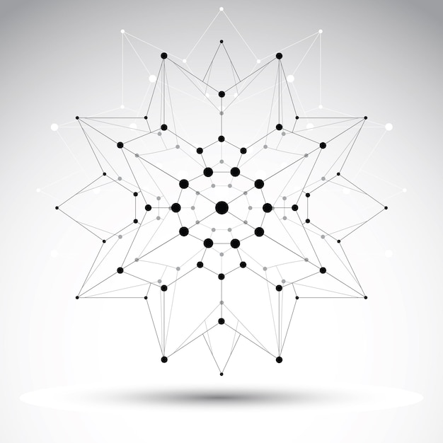 Vector abstract 3D mesh object, design element template for technology theme projects, clear eps 8.