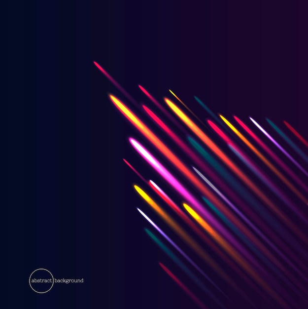 Vector abstract background dark backdrop with shiny lines in motion