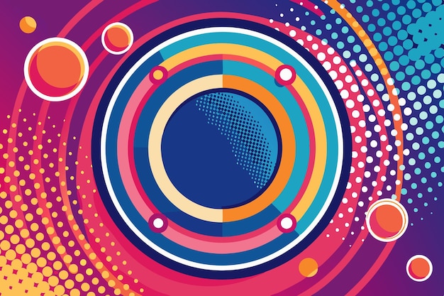 vector abstract background with circles and halftone dots vector illustration