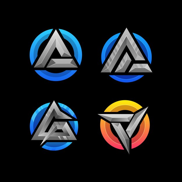 Vector abstract letter A logo design template