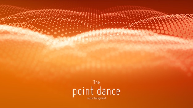 Vector abstract particle wave, points array with shallow depth of field