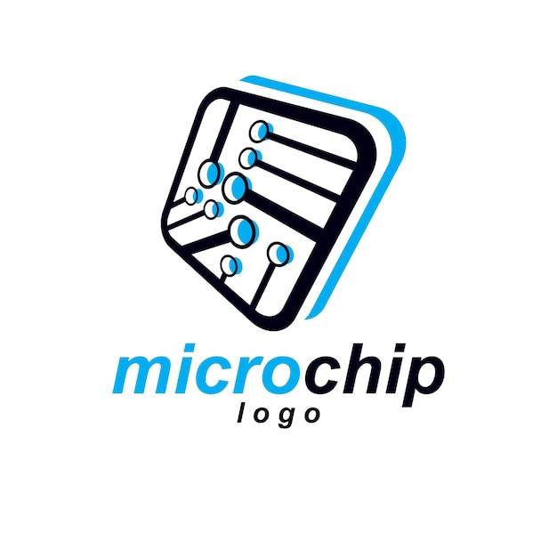Vector abstract technology monochrome circuit board. High tech digital square scheme of electronic device. Modern innovation technologies logo.