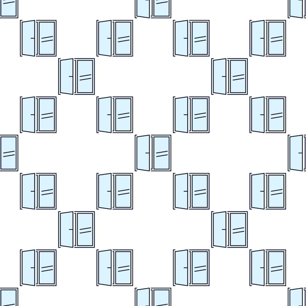 vector apartment window blue seamless pattern