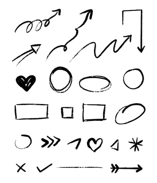 vector arrow and circle elements collection