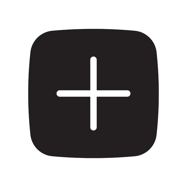 vector black and white add icon