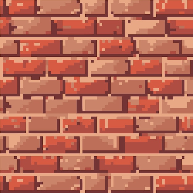 Vector Brick wall pixel blocks background pattern