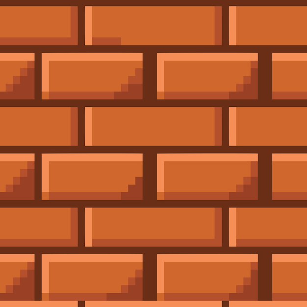 Vector Brick wall pixel blocks background pattern