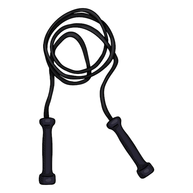 Vector Cartoon Black Jumping Rope