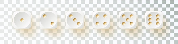 Vector casino dice set icons poker cubes isolated on background board game pieces
