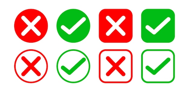 Vector checkmarks icon set