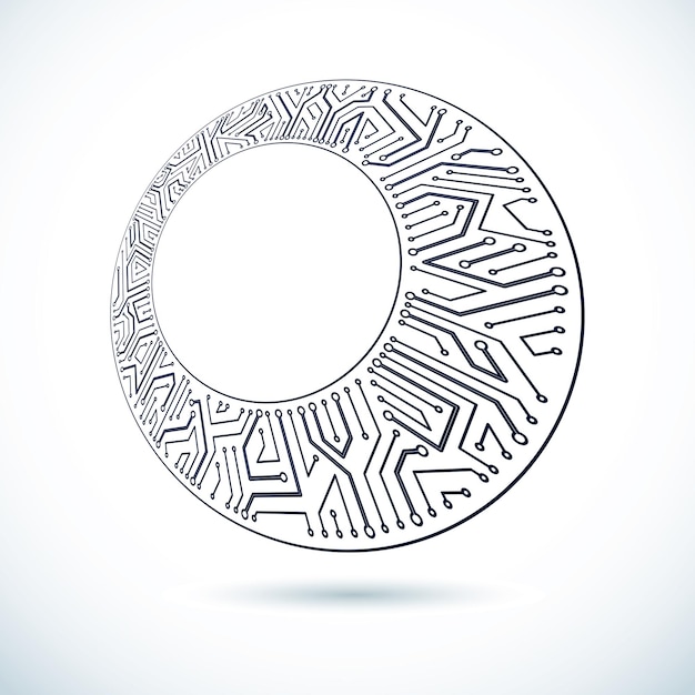 Vector circuit board, digital technologies abstraction. Computer microprocessor scheme, futuristic design. Microprocessor scheme abstract background with clear copy space.