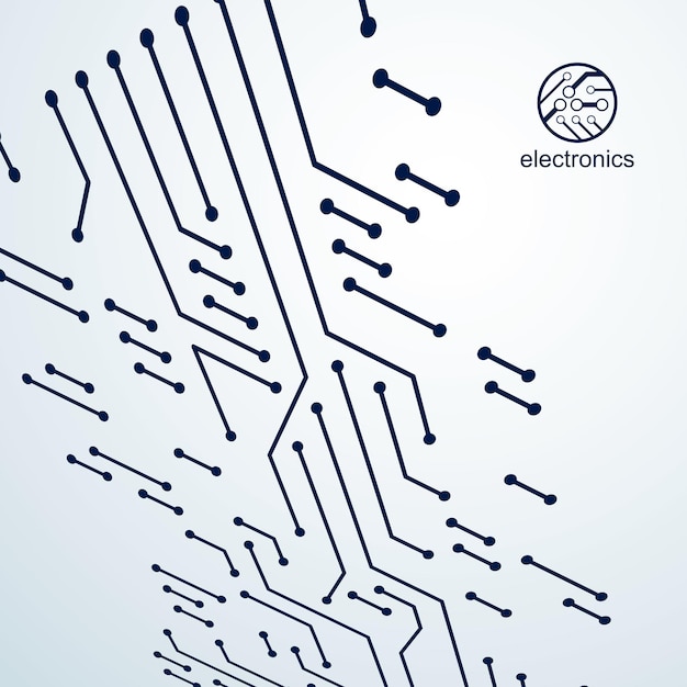 Vector circuit board, digital technologies abstraction. Computer microprocessor scheme, futuristic design. Microprocessor scheme abstract background