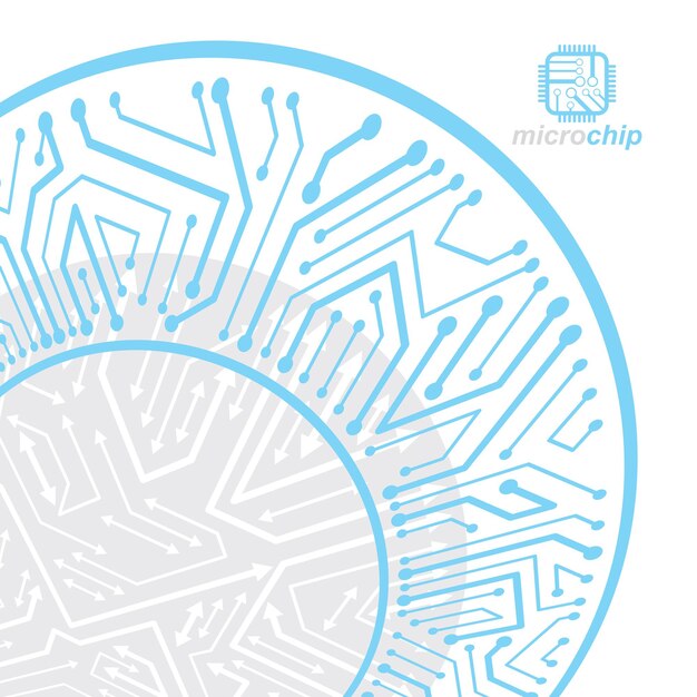 Vector circuit board, digital technologies abstraction. Computer microprocessor scheme, futuristic design. Microprocessor scheme abstract background
