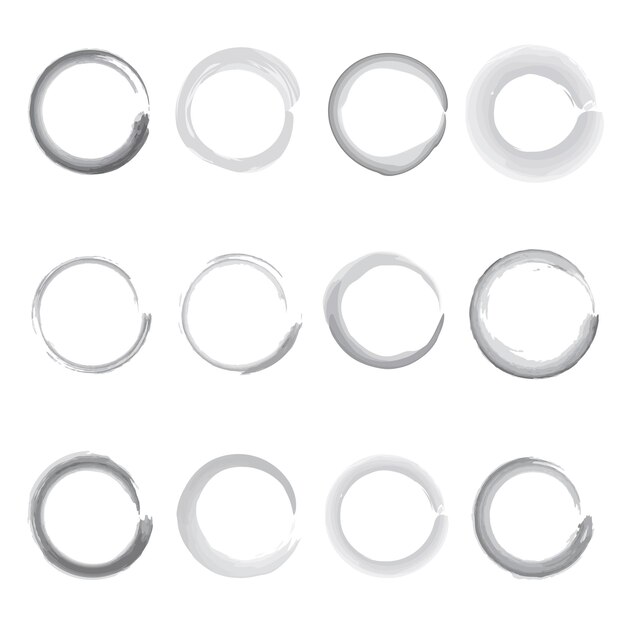 vector collection of circular grunge frames