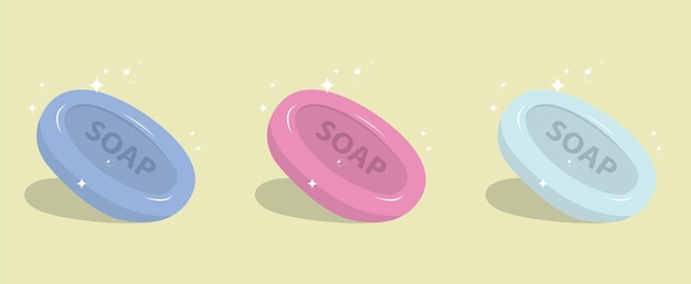 Vector colorful soap illustrations