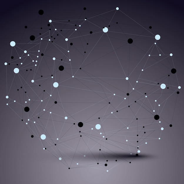 vector complicated 3d figure, modern digital technology style form. abstract lattice futuristic design.